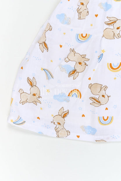 The Nesavu Baby Cotton Frocks Baby Printed Frock for Playful Day Photoshoots Nesavu Nesavu Baby Printed Frock For Playful Day Photoshoots With Muslin Cotton And Bunny Print