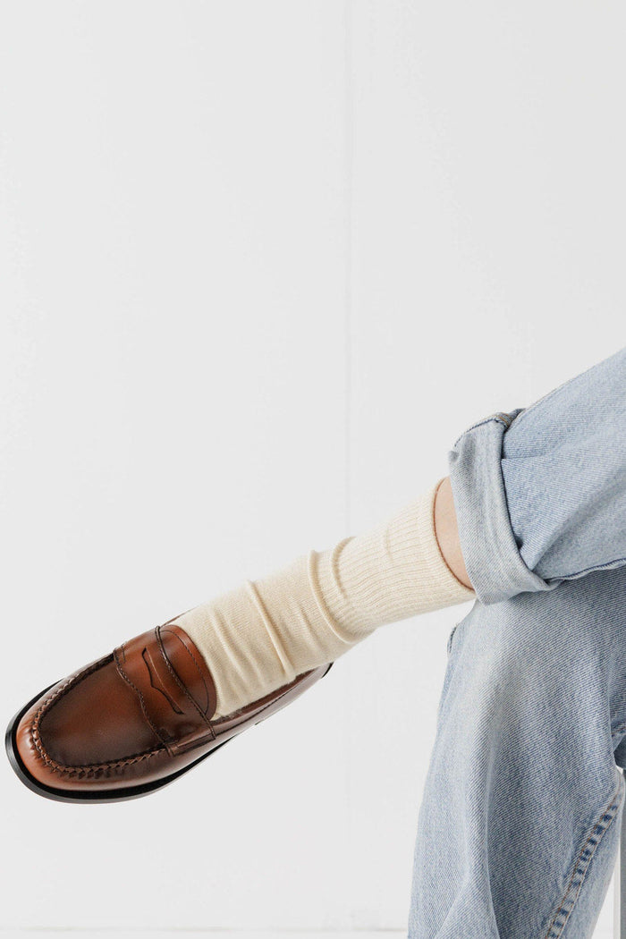 BAGGU Chaussettes Ribbed - Ecru