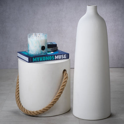 Bari All White Earthenware Vase - Vases by Carlyle Avenue