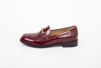 Large size womens red leather loafer shoe available in large sizes 42 -46