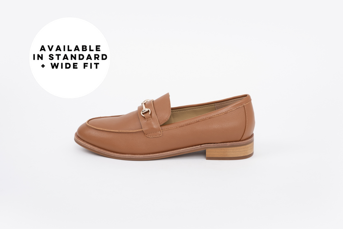 Large size brown leather flat loafer shoe in larger sizes 42 43 44 45 46