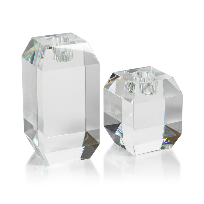Beveled Cubic Crystal Taper Holder - Taper Holder by Carlyle Avenue