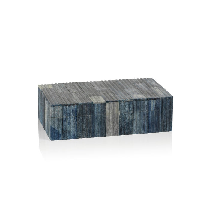 Biarritz Ribbed Blue Bone Inlaid Box - Decorative Accessories by Carlyle Avenue