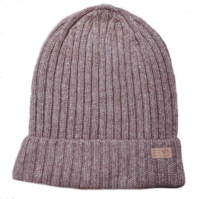Bison & Silk Ribbed Beanie