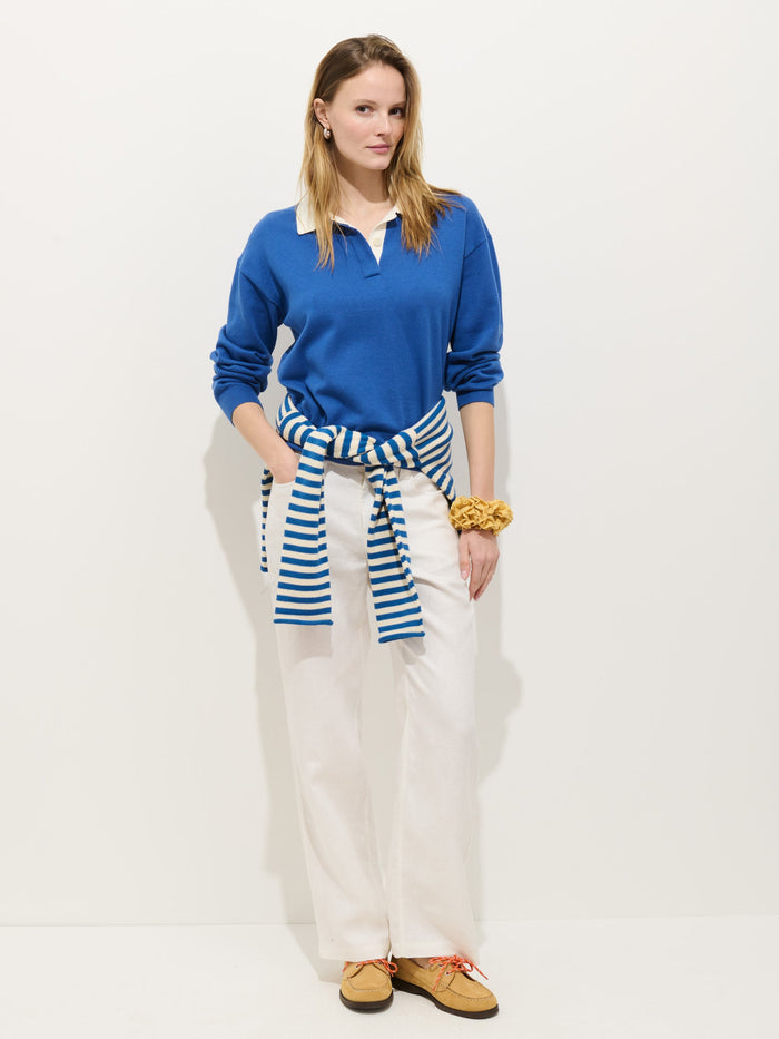 Bond St Polo in Cotton Cashmere - Cunningham Blue
