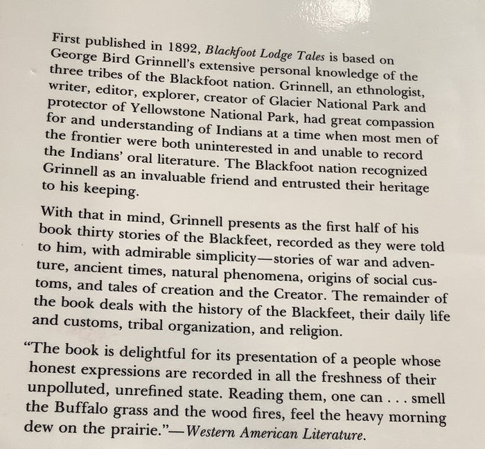 BOOKS - Blackfoot Lodge Tales - The Story of a Prairie People