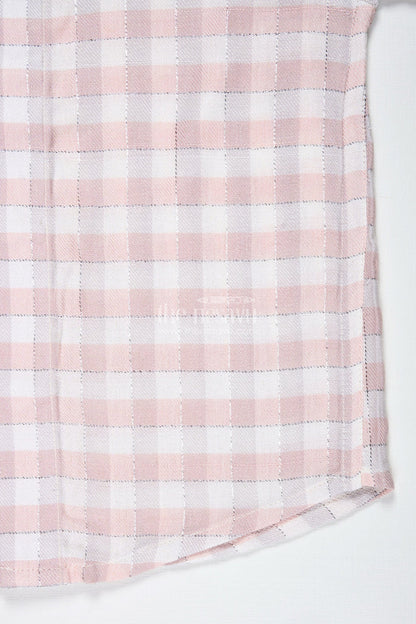 The Nesavu Boys Cotton Shirt Boys Beige Checkered Shirt in Cotton Blend for Everyday Comfort and Style Nesavu Nesavu Boys Cotton Blend Check Shirt Everyday Wear School Family Time Casual Outings