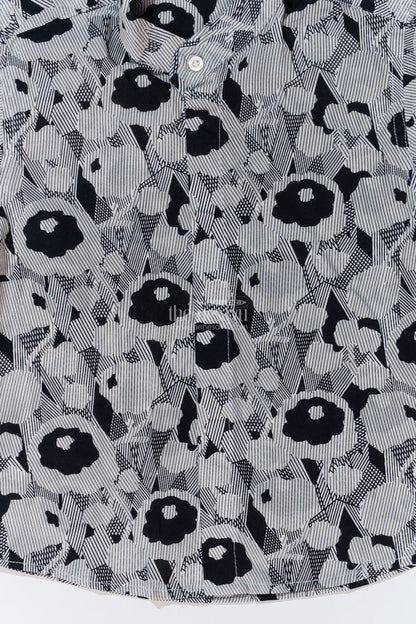 The Nesavu Boys Cotton Shirt Boys Black Half Sleeve Cotton Shirt in Cotton Block Print with Abstract Floral Design Nesavu Nesavu Boys Black Half Sleeve Cotton Shirt Cotton Block Print Abstract Floral Design