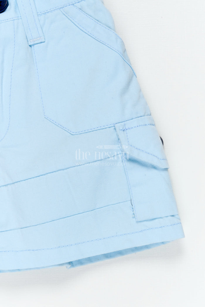 The Nesavu Boys Shorts Boys Breathable Cotton Shorts for School and Summer Activities Nesavu 16 (1Y) / Blue / Cotton BWS074C-16 Nesavu boys breathable cotton shorts with structured design – great for school and summer play
