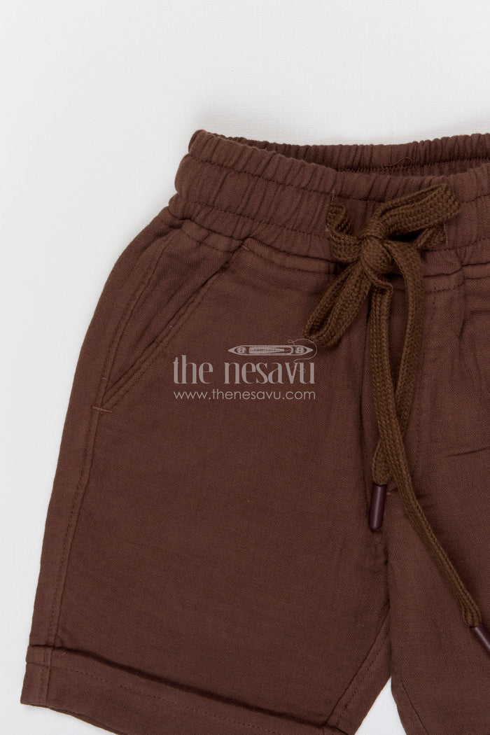 The Nesavu Boys Shorts Boys Breathable Muslin Cotton Shorts for Summer Activities and Play Nesavu Nesavu boys breathable muslin cotton shorts for summer play comfortable kids drawstring shorts