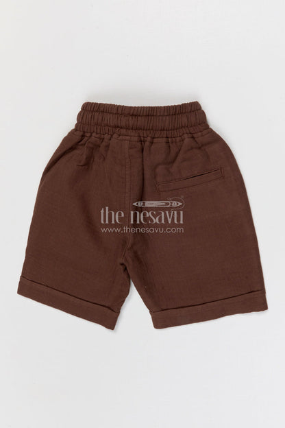 The Nesavu Boys Shorts Boys Breathable Muslin Cotton Shorts for Summer Activities and Play Nesavu Nesavu boys breathable muslin cotton shorts for summer play comfortable kids drawstring shorts