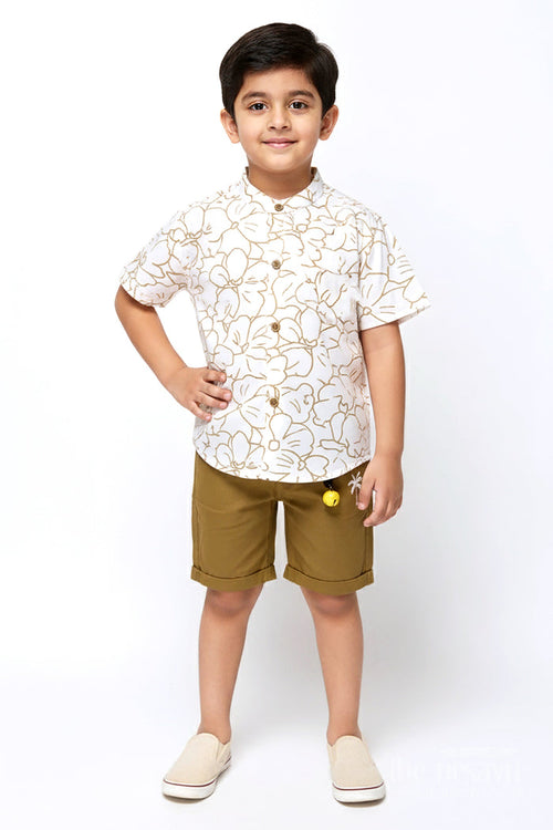 The Nesavu Boys Casual Set Boys Casual Cotton Set for School and Daily Wear Nesavu 16 (1Y) / Brown BCS335A-16 Nesavu boys casual cotton set digital print school everyday wear