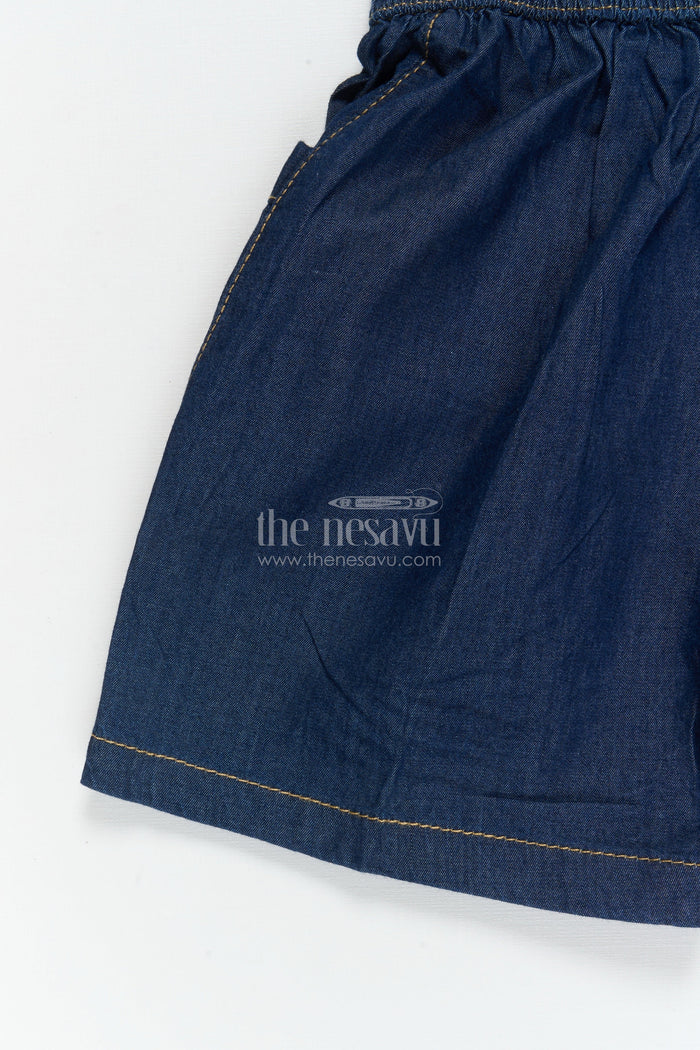 The Nesavu Boys Shorts Boys Casual Cotton Shorts with Contrast Stitching for Daily Use Nesavu 16 (1Y) / Blue / Cotton BWS073B-16 Nesavu boys cotton shorts with contrast stitching – ideal for casual outings, school and play