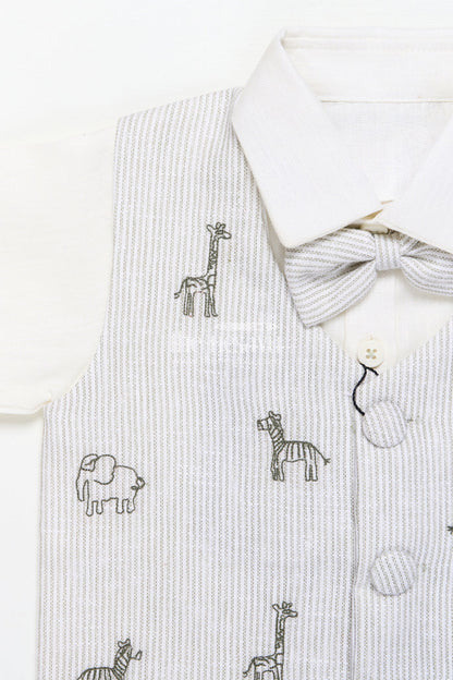 The Nesavu Boys Casual Set Boys Casual Set for Birthdays and Family Day Outings Nesavu Nesavu boys casual outfit printed jacket birthdays smart family outings