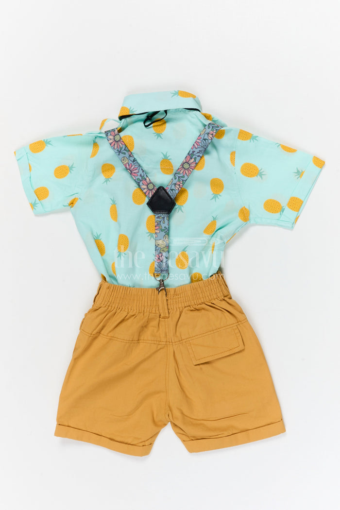 The Nesavu Boys Casual Set Boys Casual Shirt and Shorts Set for Birthday Parties and Outings Nesavu Nesavu boys cotton digital print shirt and shorts set for birthday parties outings and celebrations