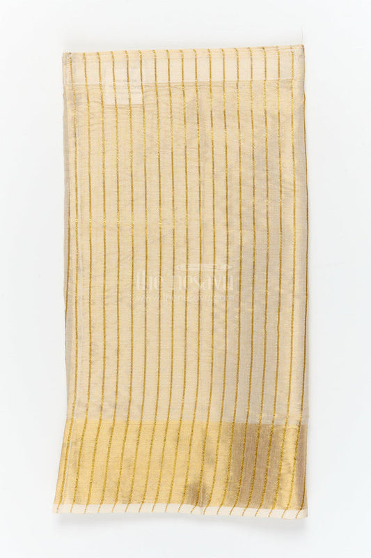 The Nesavu Boys Vesti Boys Checked Vesti for Festivals and Traditional Ceremonies Nesavu 14 (6M) / Cream / Cotton D043A-14 Nesavu Kerala cotton boys vesti with checks – perfect for festivals, poojas, and cultural occasions