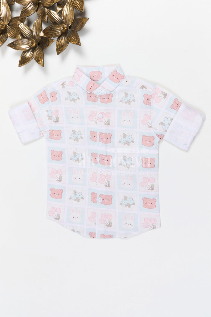 The Nesavu Boys Cotton Shirt Boys City Travel Print Cotton Shirt for Stylish Outings and Casual Events Nesavu 14 (6M) / Multicolor / Cotton BS422A-14 Nesavu boys cotton city travel print shirt for casual outings school events and kids fashion