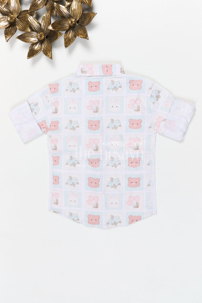 The Nesavu Boys Cotton Shirt Boys City Travel Print Cotton Shirt for Stylish Outings and Casual Events Nesavu Nesavu boys cotton city travel print shirt for casual outings school events and kids fashion