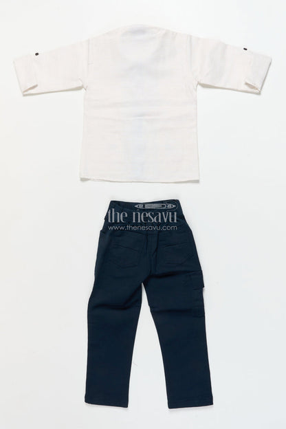 The Nesavu Boys Casual Set Boys Cotton Blazer Outfit for Festive Casual and School Functions Nesavu Nesavu boys printed cotton blazer outfit ethnic motifs school events festive casual wear
