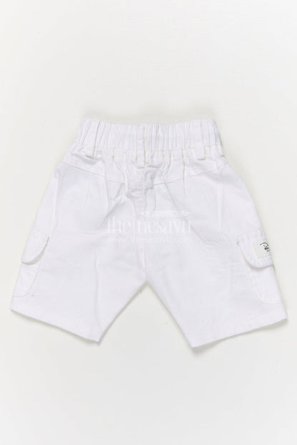 The Nesavu Boys Shorts Boys Cotton Cargo-style Shorts with Sporty Waistband Detail Nesavu Boys cotton shorts with flap pockets and contrast waistband cord