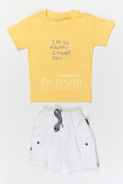 The Nesavu Boys Casual Set Boys Cotton Casual Outfit for Outings and Summer Wear Nesavu Nesavu boys cotton casual outfit for outings with breathable fabric and comfortable shorts summer kids wear