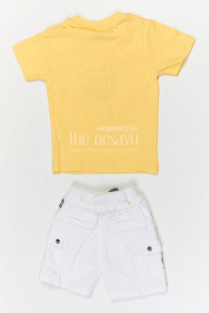 The Nesavu Boys Casual Set Boys Cotton Casual Outfit for Outings and Summer Wear Nesavu Nesavu boys cotton casual outfit for outings with breathable fabric and comfortable shorts summer kids wear
