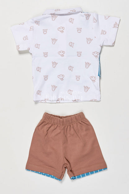 The Nesavu Boys Casual Set Boys Cotton Casual Set for Everyday Comfort and Fun Nesavu Nesavu boys cotton casual wear set shirt shorts daily comfort summer play