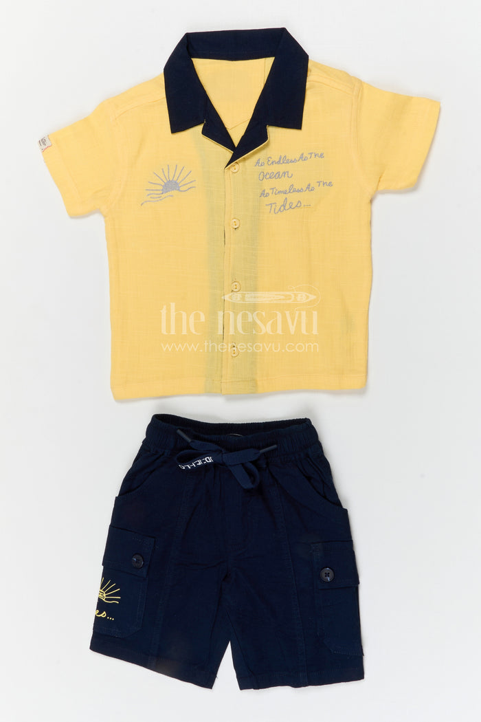 The Nesavu Boys Casual Set Boys Cotton Casual Set for Playtime and Everyday Comfort Nesavu Nesavu boys cotton casual set for playtime with breathable fabric and easy fit shorts everyday wear