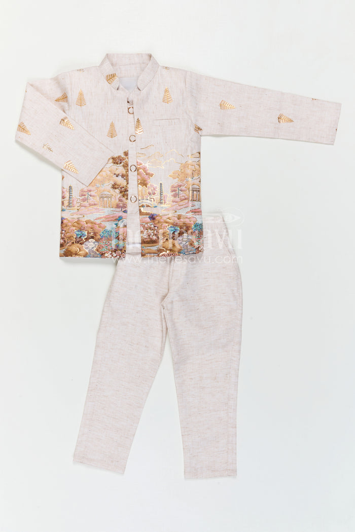 Boys Cotton Jacket Set for Festive Days and Casual Celebrations