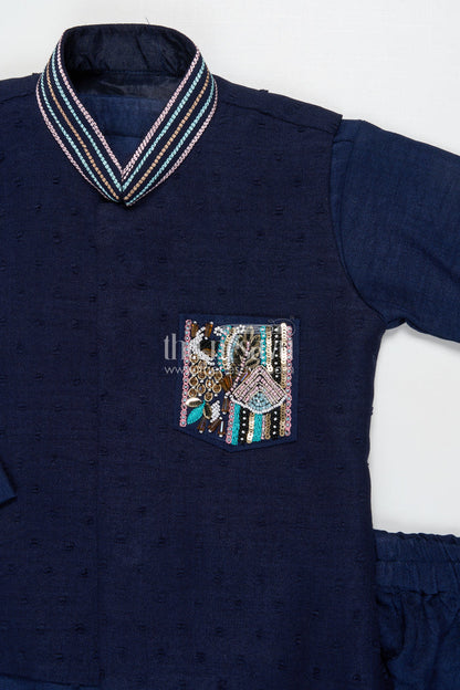 The Nesavu Boys Jacket Sets Boys Cotton Jacket Set for Festive Functions and Wedding Receptions Nesavu Nesavu boys cotton jacket kurta set for festive functions and traditional ceremonies