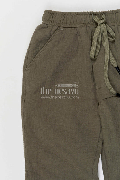 The Nesavu Boys Pant Boys Cotton Pants for Everyday Comfort and Casual Outings Nesavu Nesavu boys muslin cotton pants comfortable everyday casual wear for kids