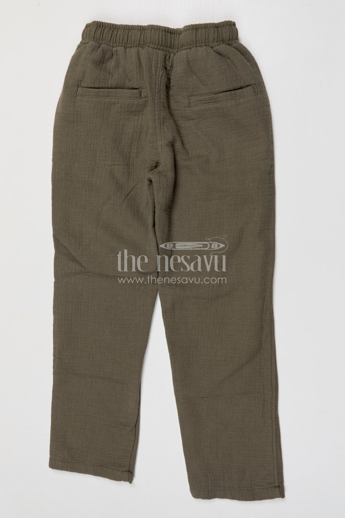 The Nesavu Boys Pant Boys Cotton Pants for Everyday Comfort and Casual Outings Nesavu Nesavu boys muslin cotton pants comfortable everyday casual wear for kids
