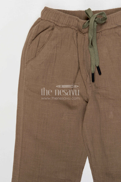 The Nesavu Boys Pant Boys Cotton Pants for Everyday Comfort and Playful Outings Nesavu Nesavu boys muslin cotton pants comfortable everyday casual wear for kids