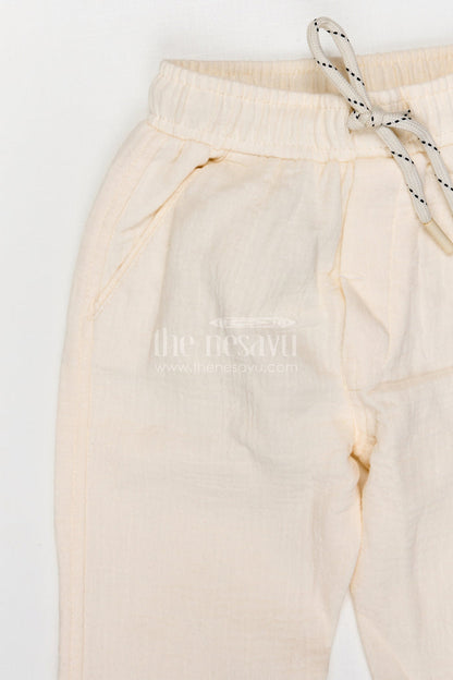 The Nesavu Boys Pant Boys Cotton Pants for Everyday Wear and Comfortable Outings Nesavu Nesavu boys muslin cotton pants breathable everyday casual wear for kids