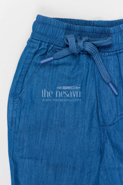 The Nesavu Boys Pant Boys Cotton Pants for School and Everyday Active Wear Nesavu Nesavu boys cotton pants for school and everyday wear breathable kids drawstring waist casual pants