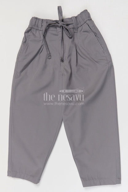 The Nesavu Boys Pant Boys Cotton Pants for School and Everyday Comfort Nesavu 22 (4Y) / Gray / Cotton BWP028D-22 Nesavu boys cotton twill pants for school and everyday casual kids wear