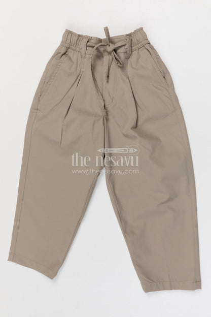 The Nesavu Boys Pant Boys Cotton Pants for School Uniforms and Everyday Wear Nesavu 22 (4Y) / Beige / Cotton BWP028C-22 Nesavu boys cotton twill pants comfortable school uniform and casual kids wear