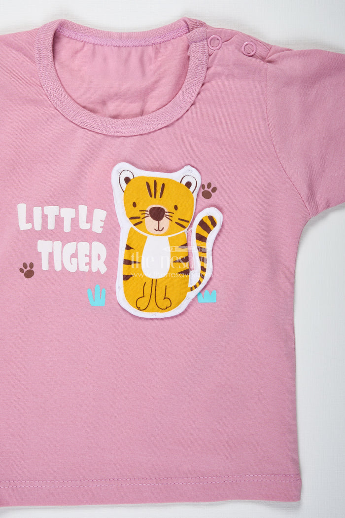 The Nesavu Boys Casual Set Boys Cotton Pink T Shirt and Shorts Set with Animal Digital Prints for Playful Summer Wear Nesavu Nesavu Boys Pink Cotton T Shirt Animal Printed Shorts Set Comfortable Everyday Wear