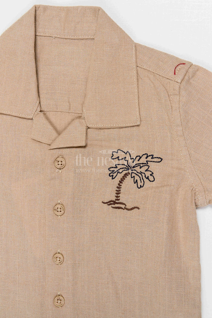 The Nesavu Boys Casual Set Boys Cotton Shirt and Shorts Set for Family Outings Nesavu Nesavu Boys Cotton Shirt And Shorts Set For Family Outings Casual Events And Summer Comfort