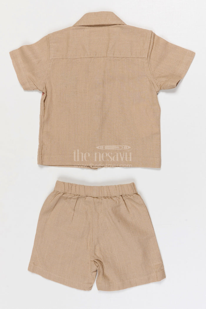 The Nesavu Boys Casual Set Boys Cotton Shirt and Shorts Set for Family Outings Nesavu Nesavu Boys Cotton Shirt And Shorts Set For Family Outings Casual Events And Summer Comfort