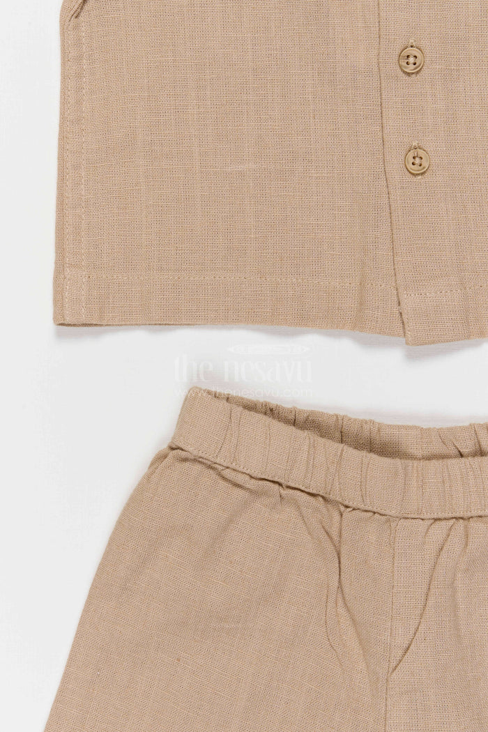 The Nesavu Boys Casual Set Boys Cotton Shirt and Shorts Set for Family Outings Nesavu Nesavu Boys Cotton Shirt And Shorts Set For Family Outings Casual Events And Summer Comfort