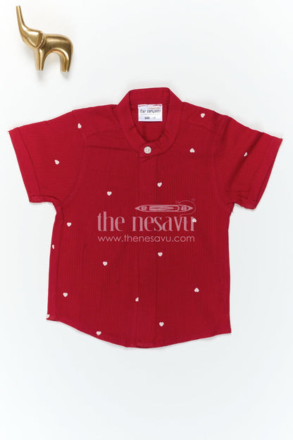 The Nesavu Boys Cotton Shirt Boys Cotton Shirt for Birthday Parties and Special Occasions Nesavu Nesavu Boys Crinkle Cotton Printed Shirt For Birthday Parties And Special Occasions With Soft Breathable Fabric