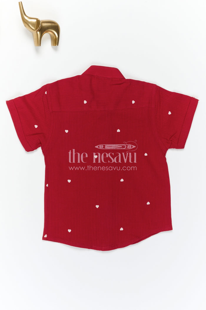 The Nesavu Boys Cotton Shirt Boys Cotton Shirt for Birthday Parties and Special Occasions Nesavu Nesavu Boys Crinkle Cotton Printed Shirt For Birthday Parties And Special Occasions With Soft Breathable Fabric