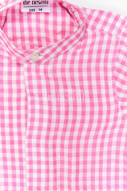 The Nesavu Boys Cotton Shirt Boys Cotton Shirt for Casual Outings and Weekend Wear Nesavu Nesavu Boys Cotton Checked Shirt For Casual Outings And Weekend Wear With Breathable Comfortable Fabric