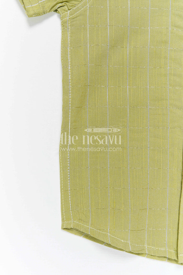 The Nesavu Boys Cotton Shirt Boys Cotton Shirt for Daily Wear and Casual Outings Nesavu Nesavu Boys Green Cotton Shirt With Checked Design For Casual Wear Daily Outings And Comfortable Styling