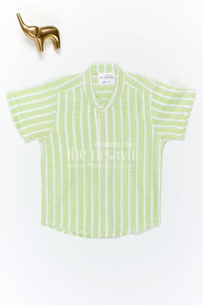 The Nesavu Boys Cotton Shirt Boys Cotton Shirt for Daily Wear and Outdoor Play Nesavu Nesavu Boys Cotton Striped Shirt For Daily Wear And Outdoor Play With Breathable Comfortable Fabric