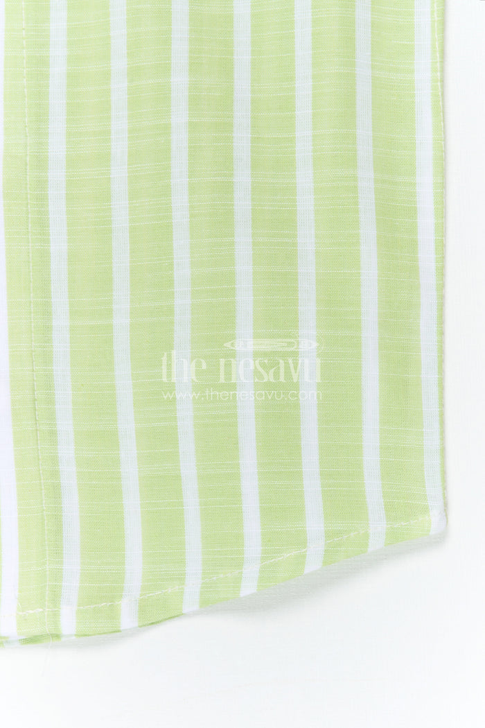 The Nesavu Boys Cotton Shirt Boys Cotton Shirt for Daily Wear and Outdoor Play Nesavu Nesavu Boys Cotton Striped Shirt For Daily Wear And Outdoor Play With Breathable Comfortable Fabric