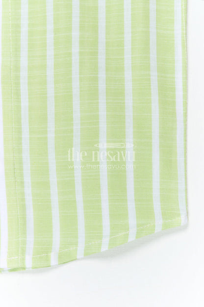 The Nesavu Boys Cotton Shirt Boys Cotton Shirt for Daily Wear and Outdoor Play Nesavu Nesavu Boys Cotton Striped Shirt For Daily Wear And Outdoor Play With Breathable Comfortable Fabric