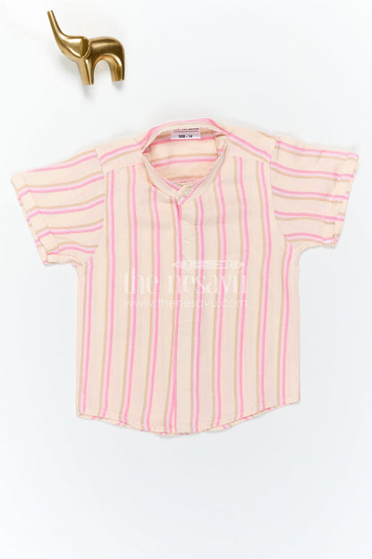The Nesavu Boys Cotton Shirt Boys Cotton Shirt for Daily Wear and Outdoor Sports Play Nesavu Nesavu Boys Cotton Striped Shirt For Daily Wear And Outdoor Play With Breathable Comfortable Fabric