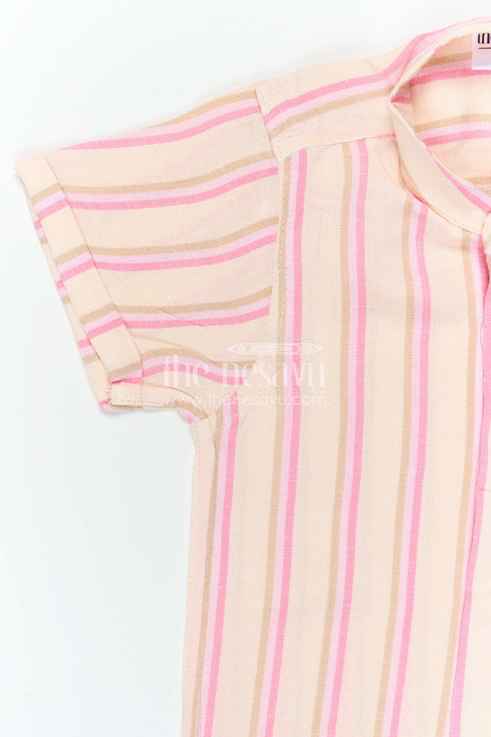 The Nesavu Boys Cotton Shirt Boys Cotton Shirt for Daily Wear and Outdoor Sports Play Nesavu Nesavu Boys Cotton Striped Shirt For Daily Wear And Outdoor Play With Breathable Comfortable Fabric